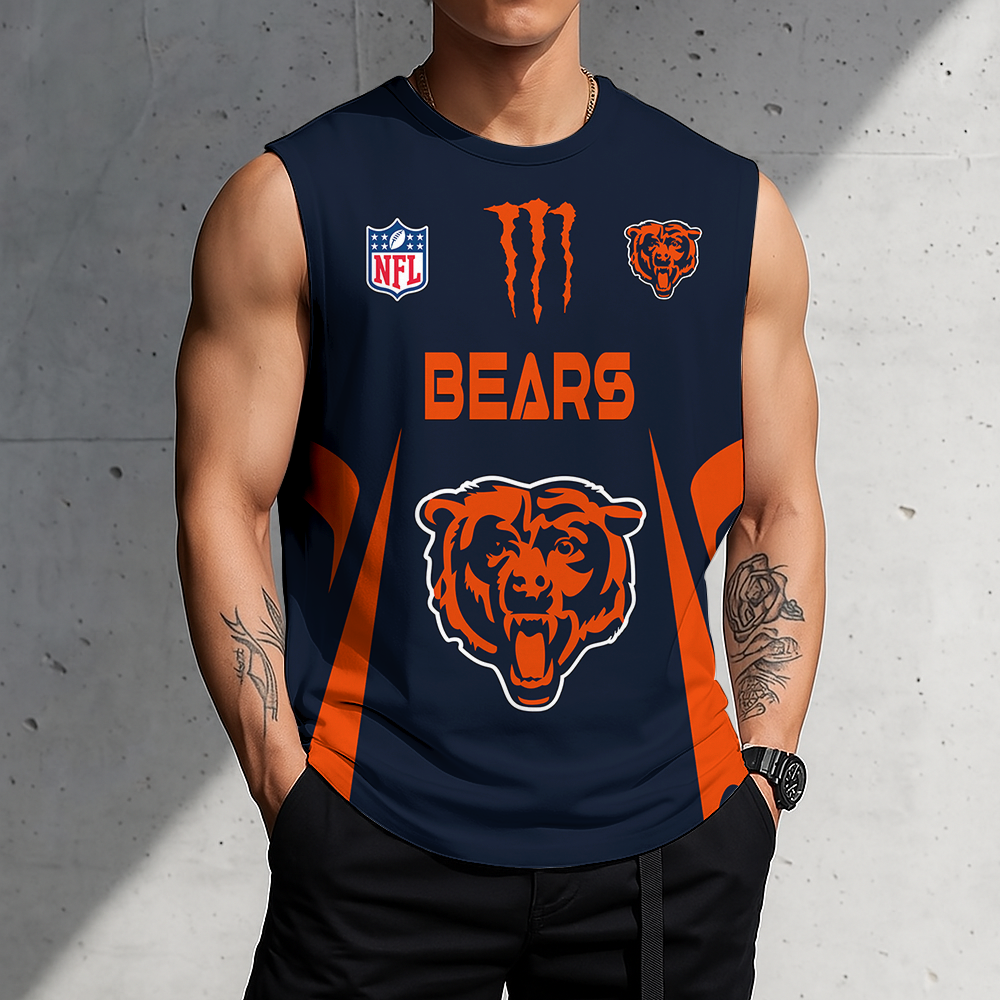 SPECIAL EDITION - NEW CUSTOMIZED NFL26 CCB CHICAGO BEARS MEN'S GYM SHIRT