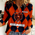 FINAL SALE - NEW CUSTOMIZED NFL26 CCB CHICAGO BEARS WOMEN CASUAL SHIRT FOR FAN