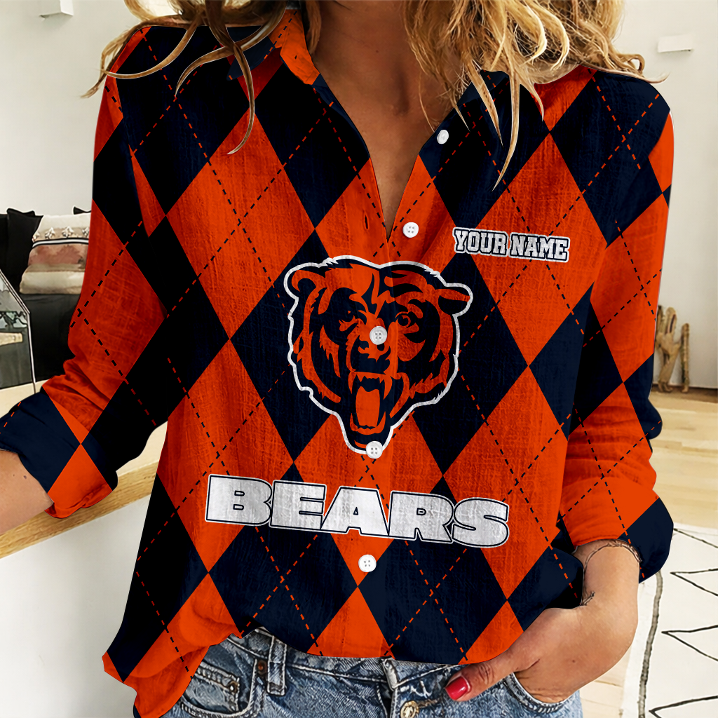 FINAL SALE - NEW CUSTOMIZED NFL26 CCB CHICAGO BEARS WOMEN CASUAL SHIRT FOR FAN
