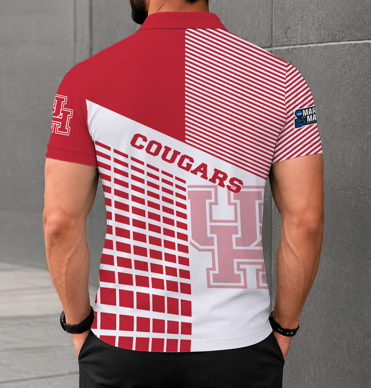 EXCLUSIVE  EDITION - NEW CUSTOMIZED NCAA MAM26 HOC HOUSTON COUGARS POLO SHIRT