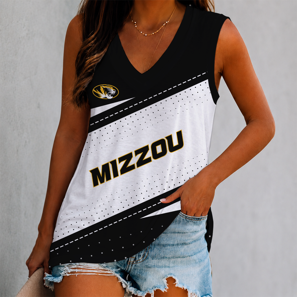 LIMITED EDITION - NEW CUSTOMIZED NCAA FBS26 MST MISSOURI TIGERS WOMEN'S V-NECK TANK TOP