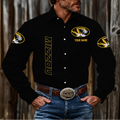 ELITE EDITION - NEW CUSTOMIZED NCAA FBS26 MST MISSOURI TIGERS MEN'S LONG SLEEVE BUTTON-UP SHIRT