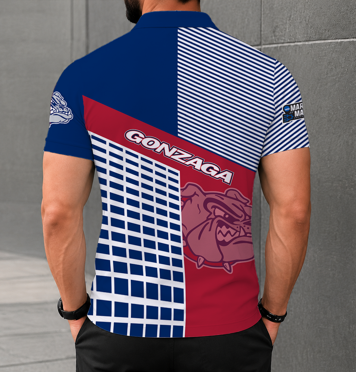 EXCLUSIVE  EDITION - NEW CUSTOMIZED NCAA MAM27 GOB GONZAGA BULLDOGS POLO SHIRT