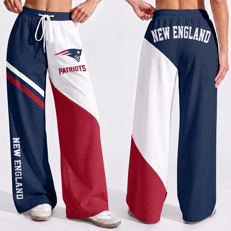 VIRAL EDITION - NEW CUSTOMIZED NFL27 NEP NEW ENGLAND PATRIOTS WOMEN'S WIDE LEG PANTS