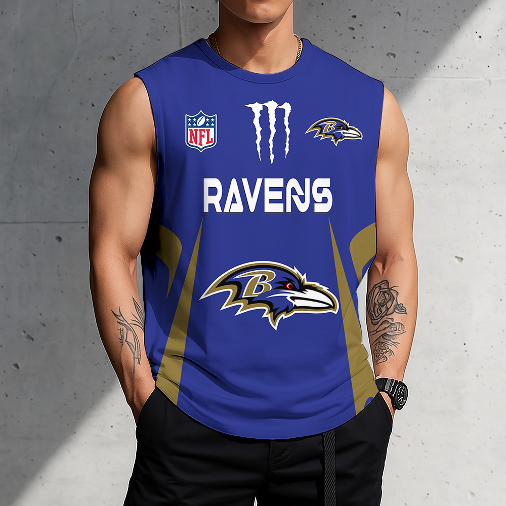 SPECIAL EDITION - NEW CUSTOMIZED NFL28 BTR BALTIMORE RAVENS MEN'S GYM SHIRT