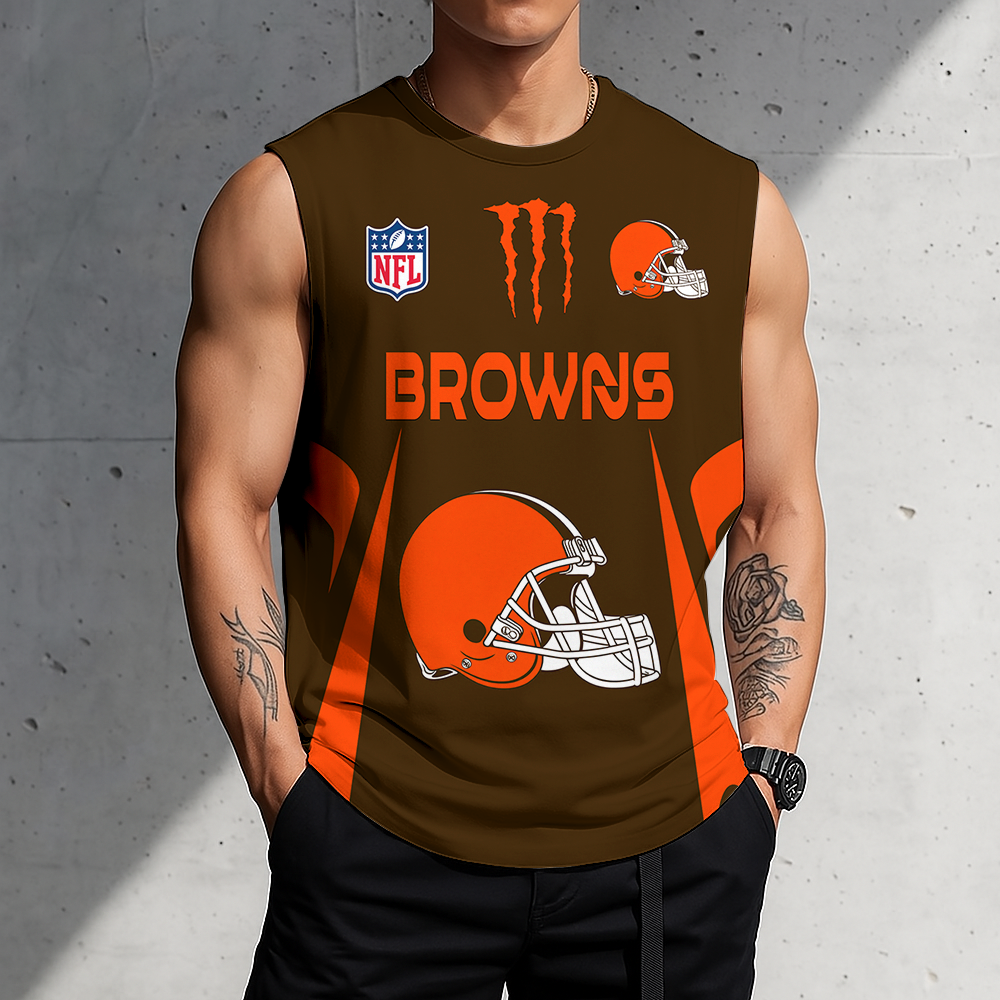 SPECIAL EDITION - NEW CUSTOMIZED NFL29 CLB CLEVELAND BROWNS MEN'S GYM SHIRT