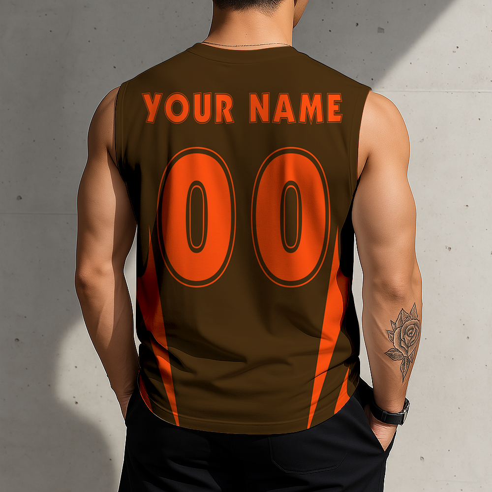 SPECIAL EDITION - NEW CUSTOMIZED NFL29 CLB CLEVELAND BROWNS MEN'S GYM SHIRT