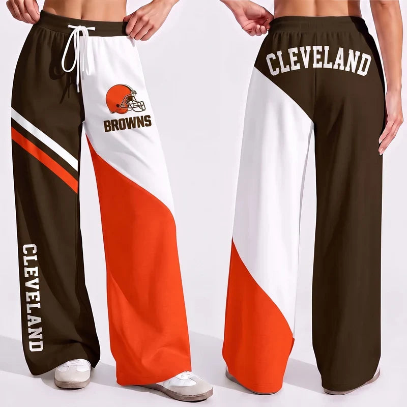 VIRAL EDITION - NEW CUSTOMIZED NFL29 CLB CLEVELAND BROWNS WOMEN'S WIDE LEG PANTS