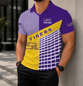 ELITE EDITION - NEW CUSTOMIZED NCAA FBS29 LST LSU TIGERS POLO SHIRT