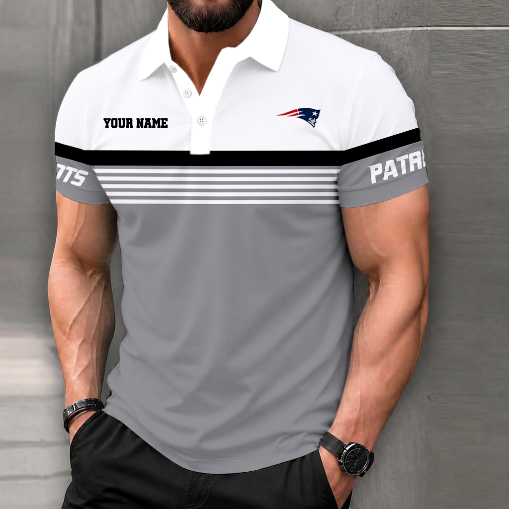 VIRAL EDITION - NEW CUSTOMIZED NFL27 NEP NEW ENGLAND PATRIOTS POLO SHIRT