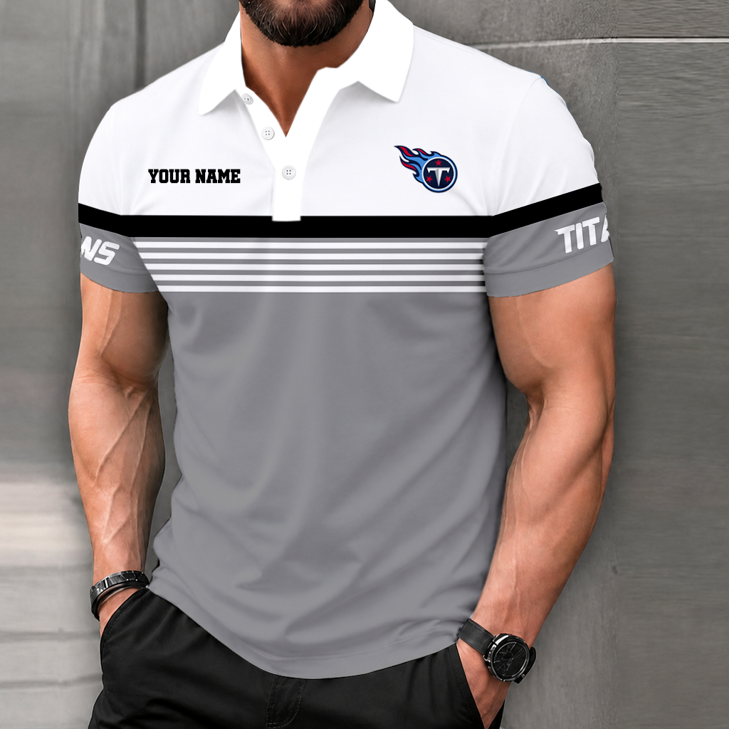 VIRAL EDITION - NEW CUSTOMIZED NFL31 TST TENNESSEE TITANS POLO SHIRT