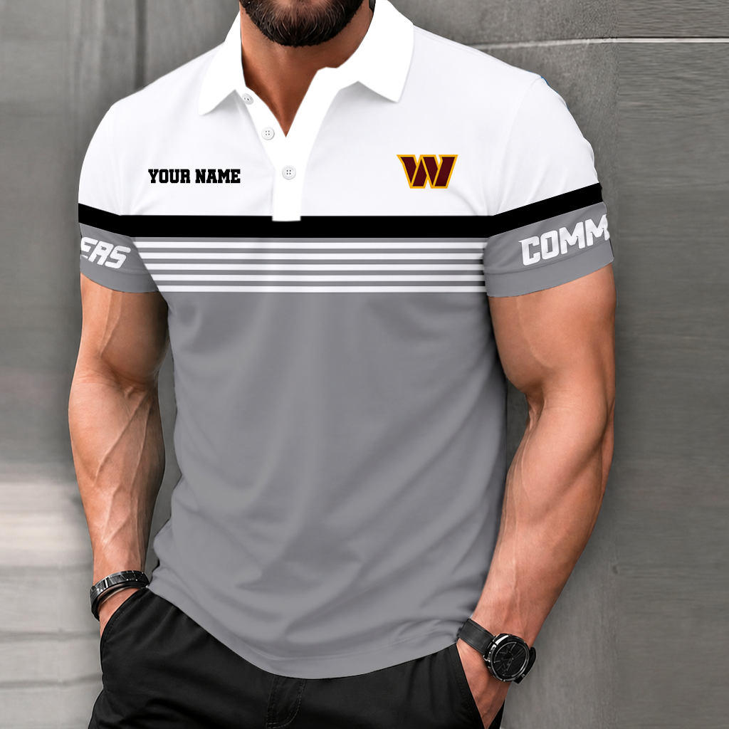 VIRAL EDITION - NEW CUSTOMIZED NFL12 WTC WASHINGTON COMMANDERS POLO SHIRT