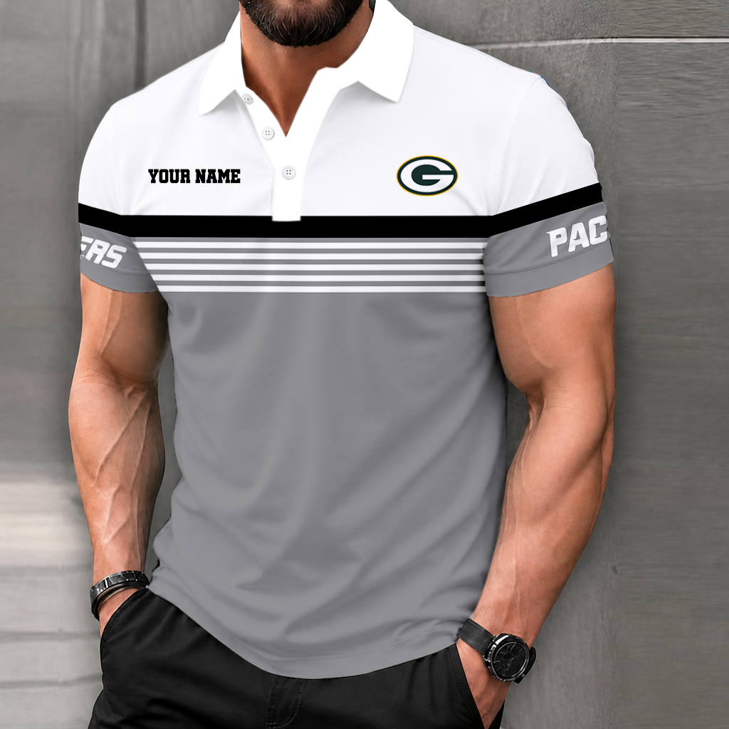 VIRAL EDITION - NEW CUSTOMIZED NFL08 GBP GREEN BAY PACKERS POLO SHIRT