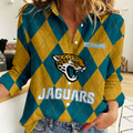 FINAL SALE - NEW CUSTOMIZED NFL30 JSJ JACKSONVILLE JAGUARS WOMEN CASUAL SHIRT FOR FAN