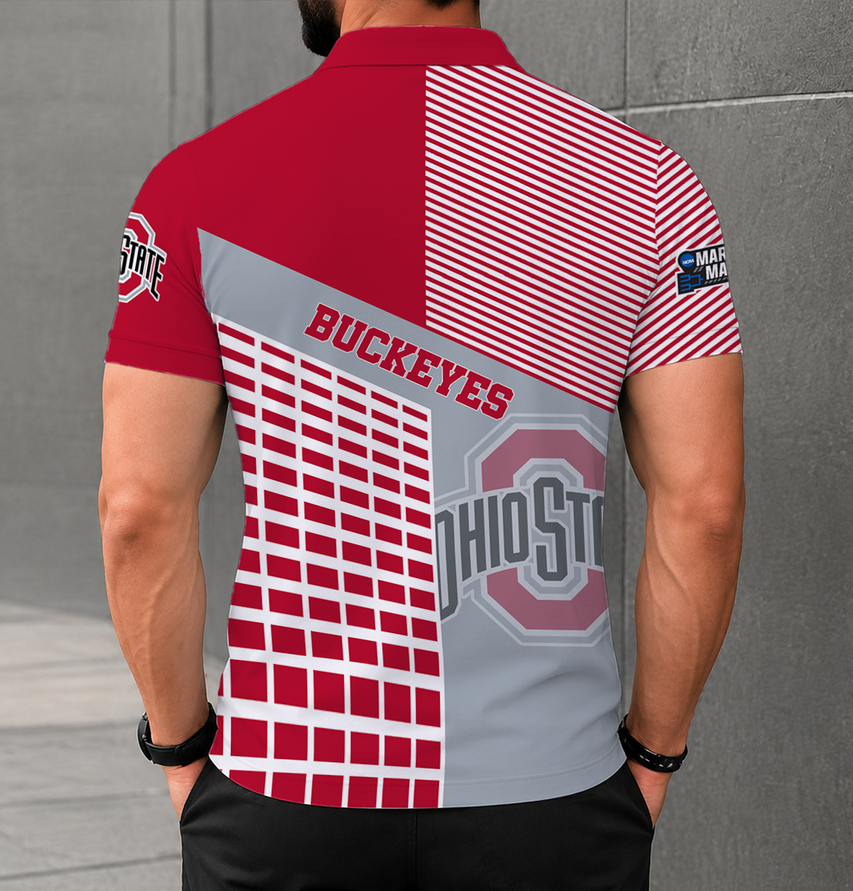 EXCLUSIVE  EDITION - NEW CUSTOMIZED NCAA MAM30 OSB OHIO STATE BUCKEYES POLO SHIRT