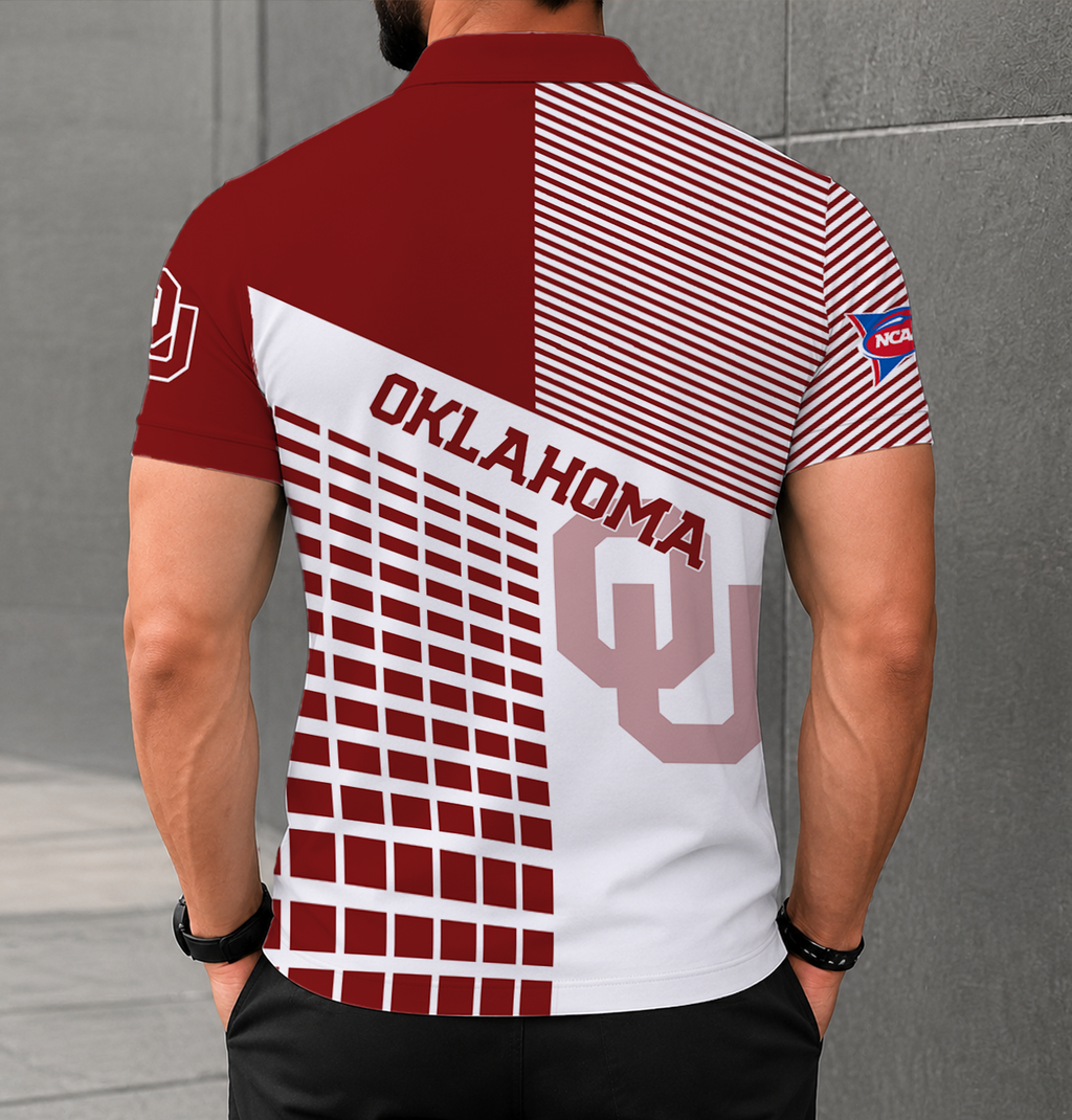 ELITE EDITION - NEW CUSTOMIZED NCAA FBS31 OUS OKLAHOMA SOONERS POLO SHIRT