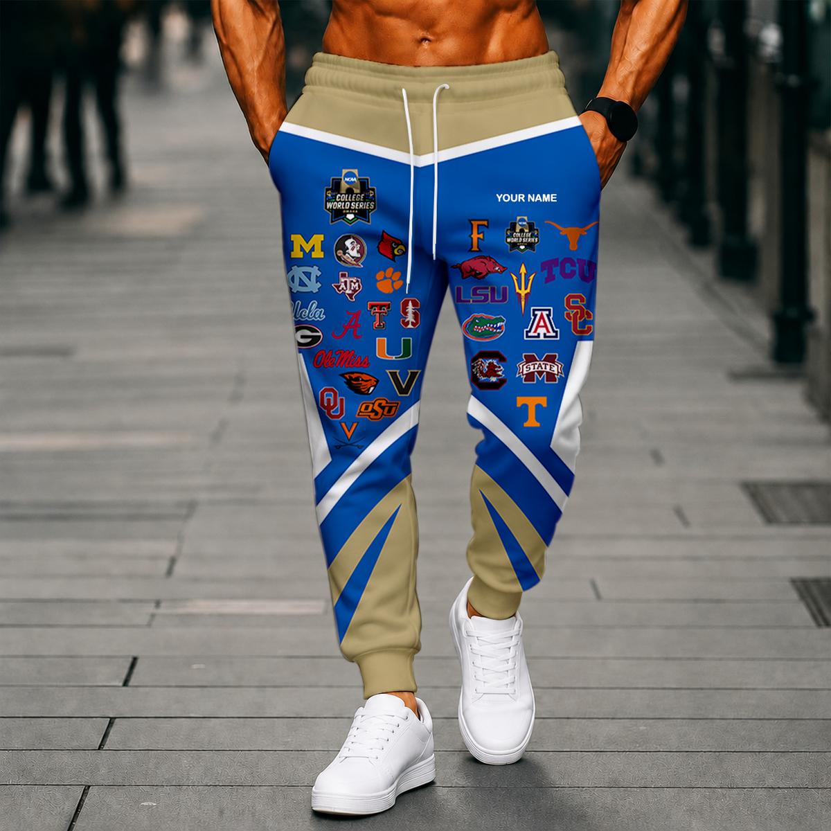 VIRAL EDITION - NEW CUSTOMIZED NCAA CWS32 CWS ALL TEAMS SWEATPANTS