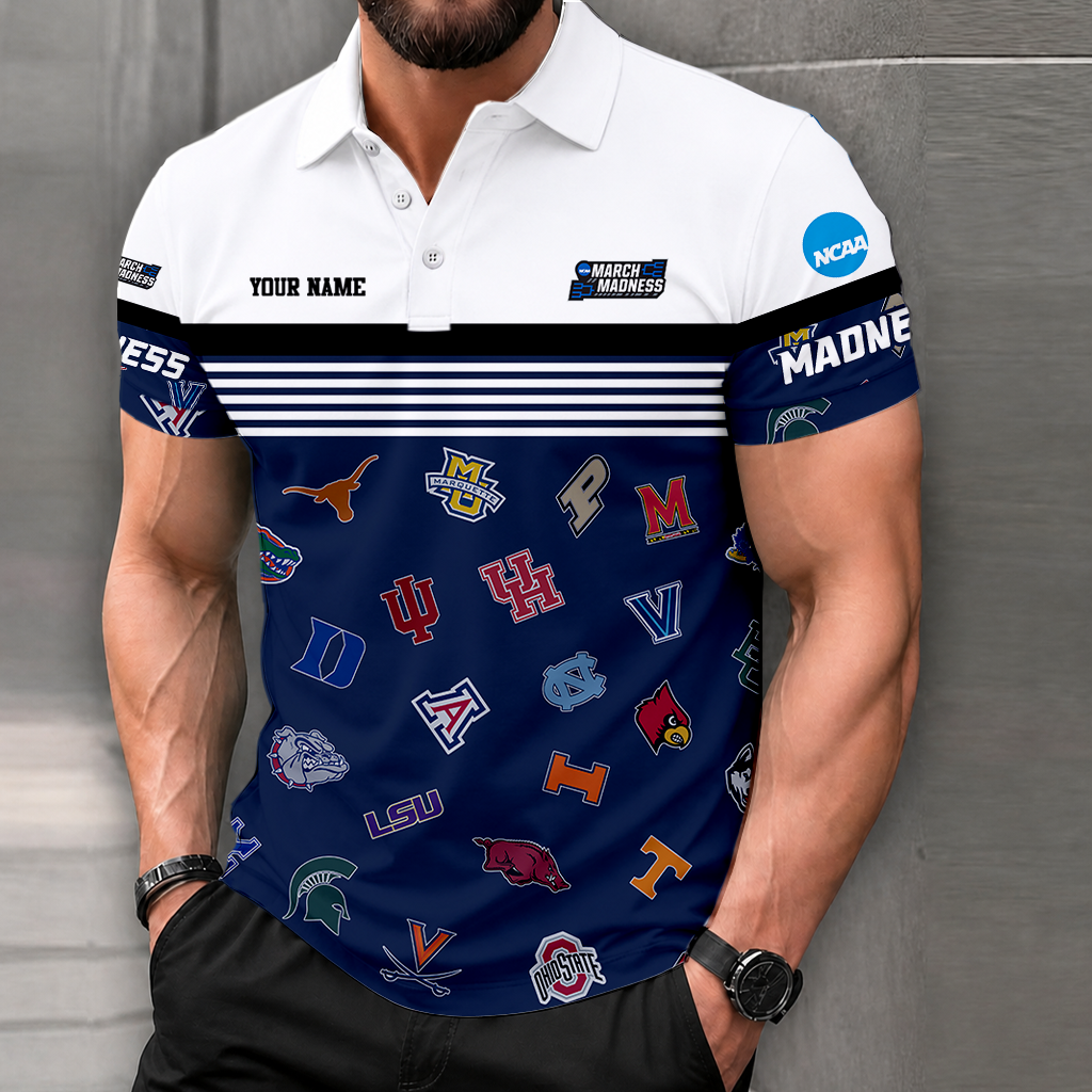 SPECIAL EDITION - NEW CUSTOMIZED NCAA MAM32 BKM MAM ALL TEAMS POLO SHIRT