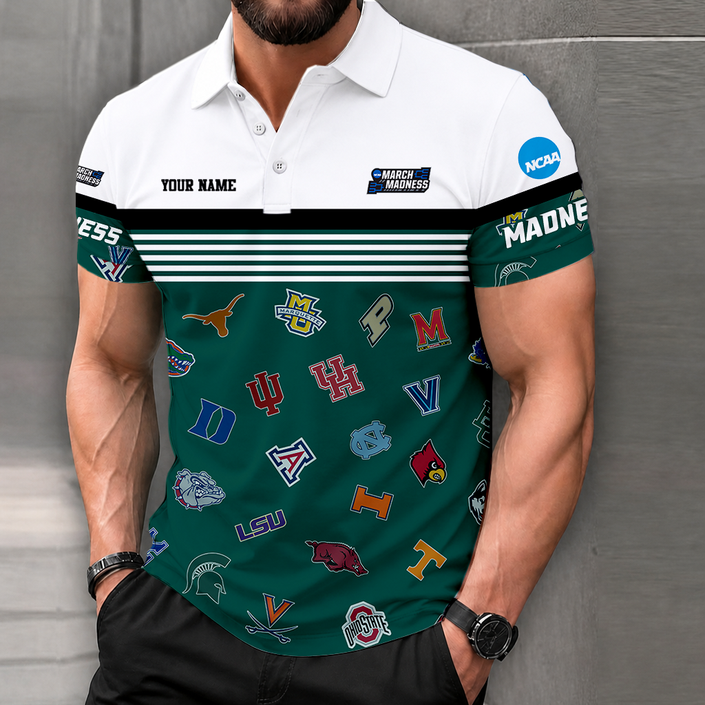 SPECIAL EDITION - NEW CUSTOMIZED NCAA MAM32 BKM MAM ALL TEAMS POLO SHIRT
