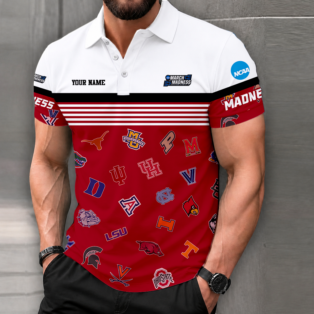 SPECIAL EDITION - NEW CUSTOMIZED NCAA MAM32 BKM MAM ALL TEAMS POLO SHIRT