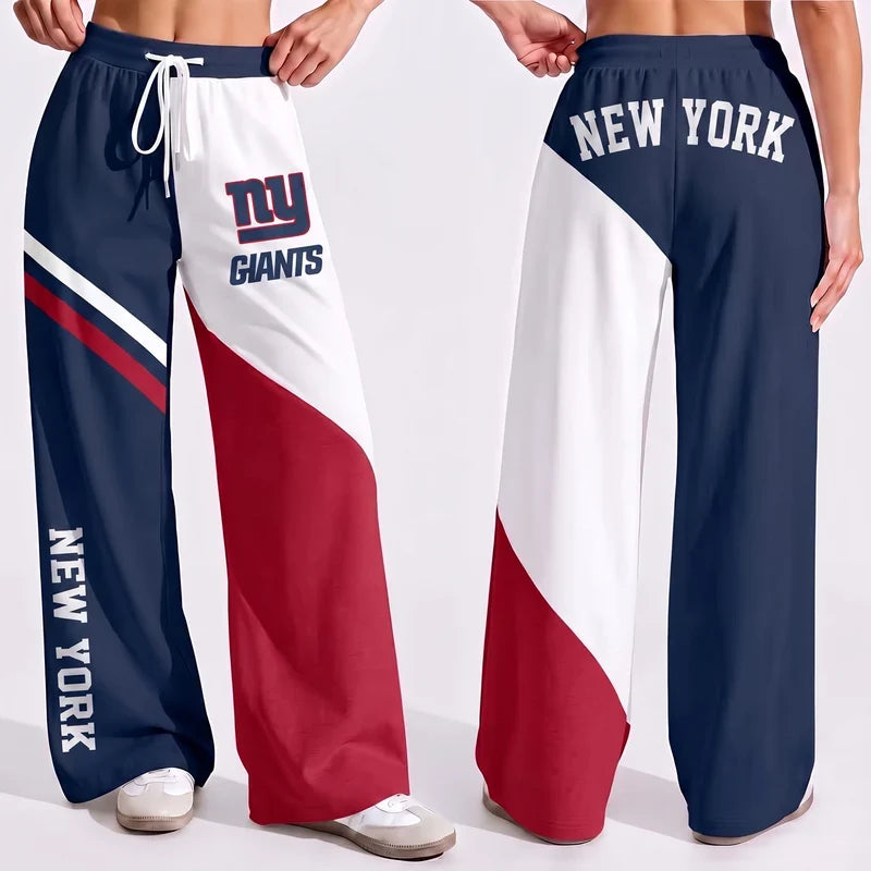 VIRAL EDITION - NEW CUSTOMIZED NFL32 NYG NEW YORK GIANTS WOMEN'S WIDE LEG PANTS
