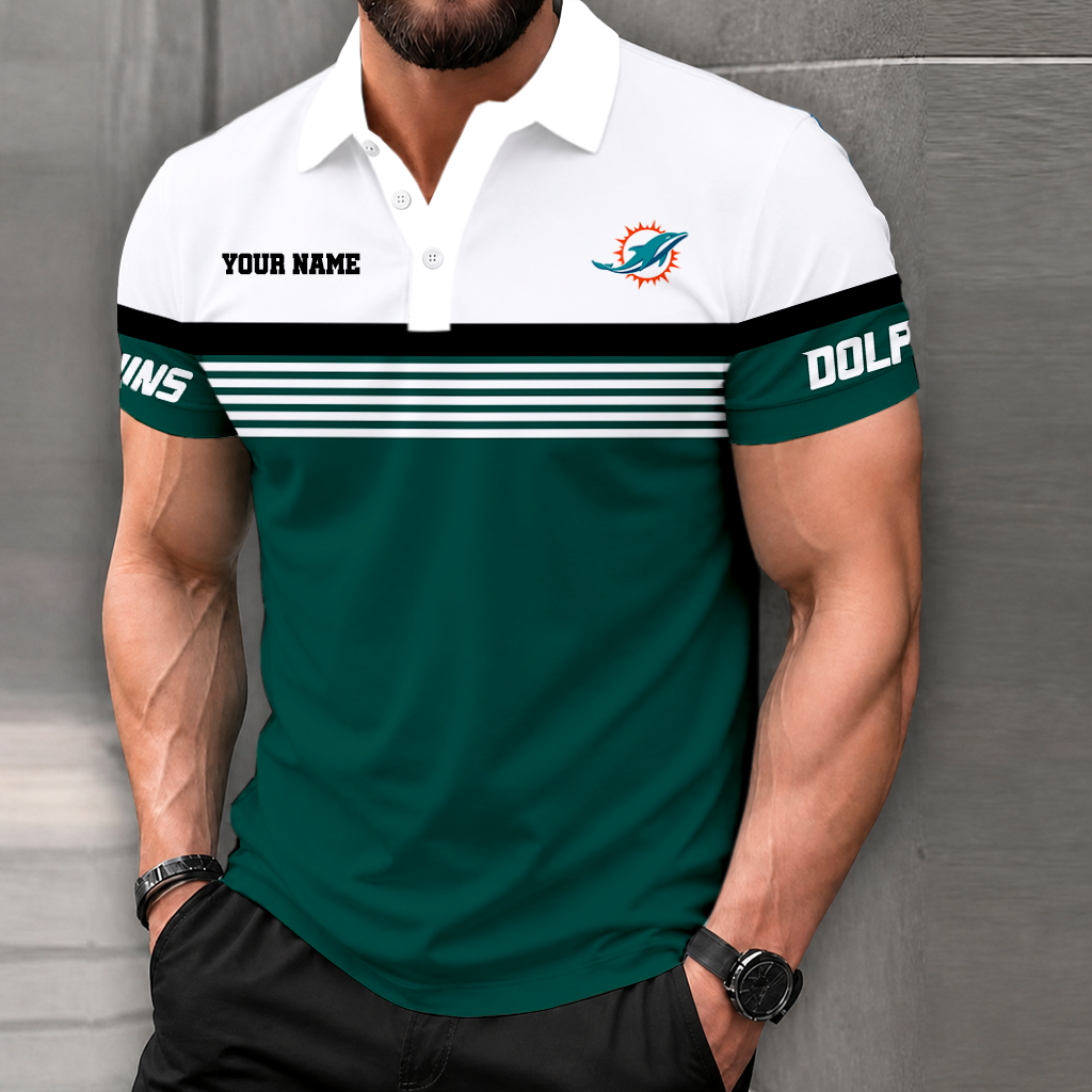VIRAL EDITION - NEW CUSTOMIZED NFL19 MDP MIAMI DOLPHINS POLO SHIRT