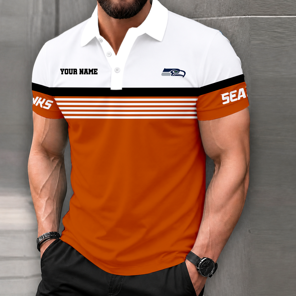 VIRAL EDITION - NEW CUSTOMIZED NFL06 SSH SEATTLE SEAHAWKS POLO SHIRT