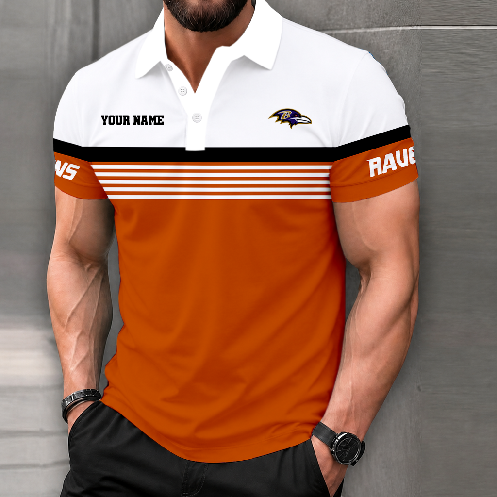 VIRAL EDITION - NEW CUSTOMIZED NFL28 BTR BALTIMORE RAVENS POLO SHIRT