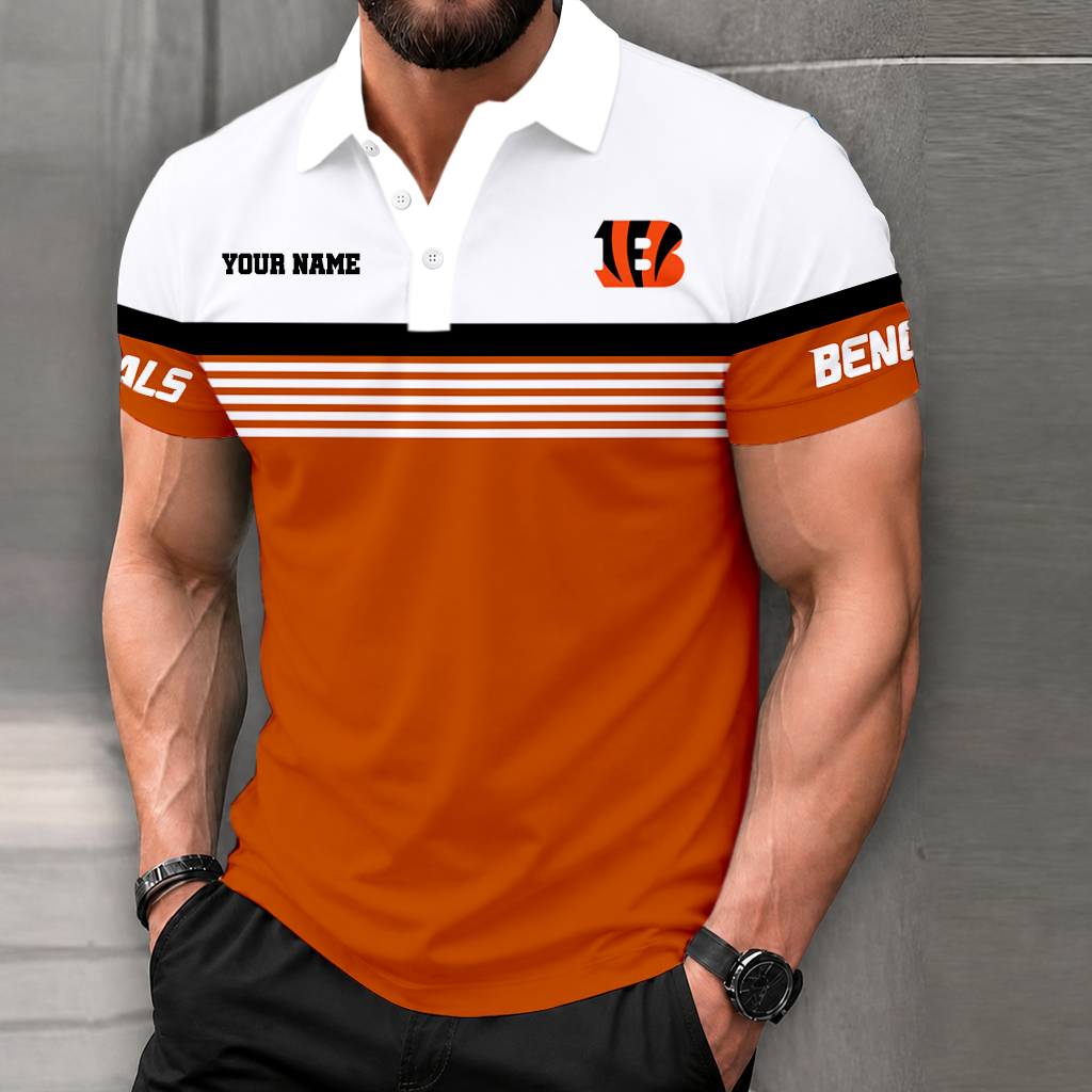 VIRAL EDITION - NEW CUSTOMIZED NFL16 CCB CINCINNATI BENGALS POLO SHIRT
