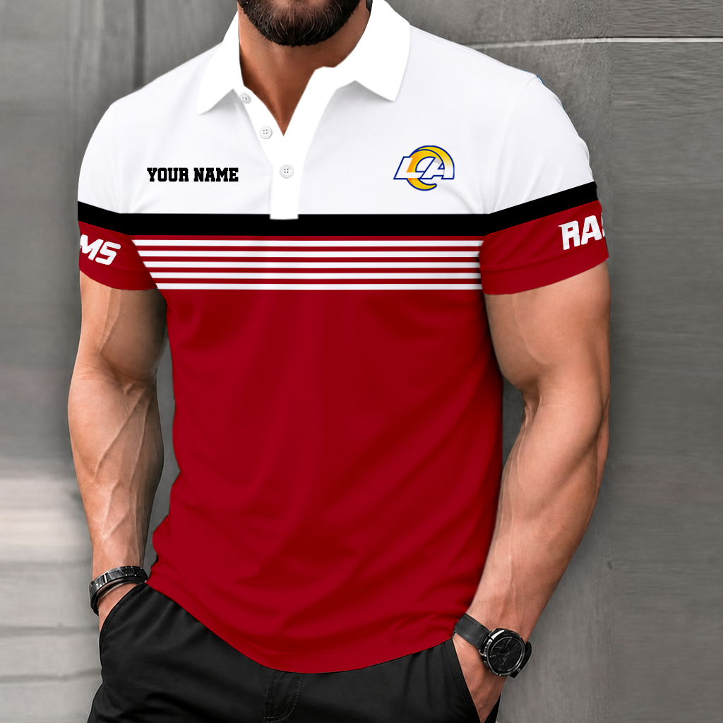 VIRAL EDITION - NEW CUSTOMIZED NFL22 LAR LOS ANGELES RAMS POLO SHIRT