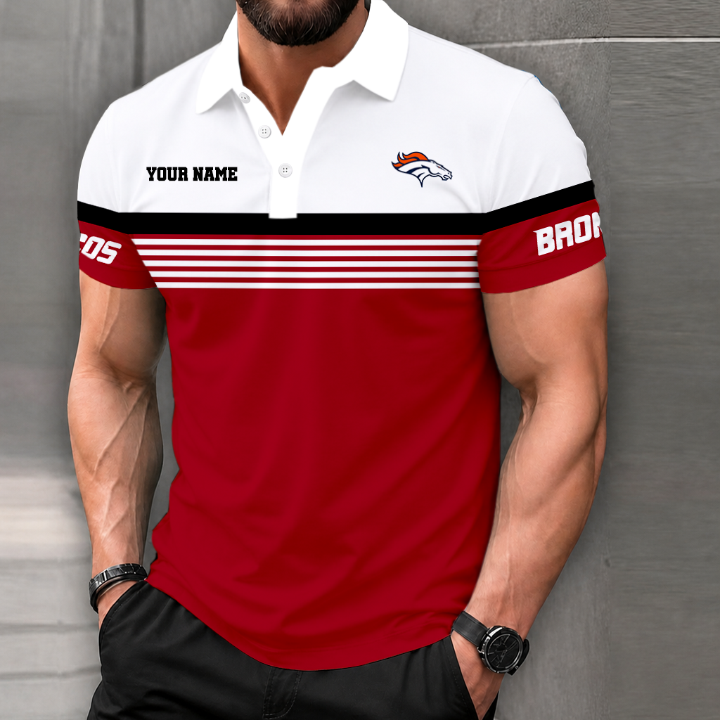 VIRAL EDITION - NEW CUSTOMIZED NFL13 DVB DENVER BRONCOS POLO SHIRT